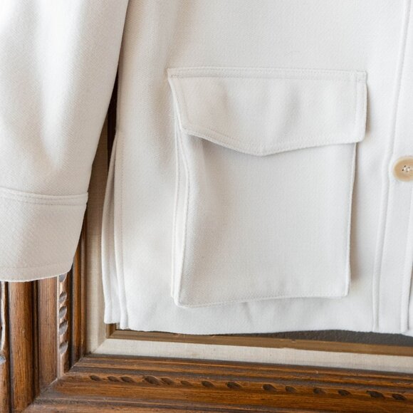 NWT H&M Women’s Ivory Coat Size XS Button Front Utility Pocket Jacket - Picture 6 of 8